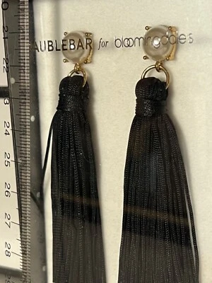 BAUBLEBAR  Bloomingdale’s PEARL/BLACK/Gold Faceted PEARL Sting Tassel Drop-BLACK - Image 1 of 4