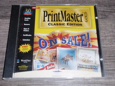 PrintMaster Gold Classic Edition Version 3.0 PC CD-ROM 1996 Mindscape Win 95/3.1 - Image 1 of 3