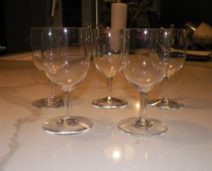FIVE (5) BACCARAT CRYSTAL SMALL JUICE OR LIQUOR GLASSES OR WINE 5 3/4" TALL - Picture 1 of 5