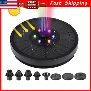 LED Solar Power Bird Bath Water Fountain Pump Floating Outdoor Pond Pool Decor - Picture 1 of 20