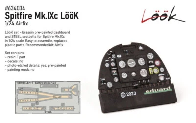 Eduard Löök Spitfire Mk.IXc Dashboard Gurte für Airfix Kit 1:24 Art 634034 - Bild 1 von 4
