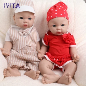 IVITA 17" Silicone Reborn Baby Boy and Girl Newborn Full Body Silicone Doll - Picture 1 of 17