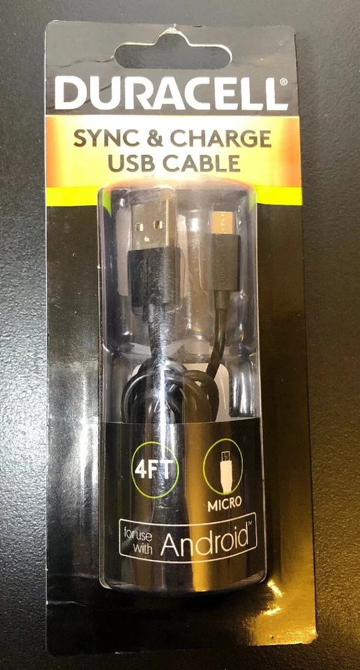 Duracell Sync & Charge USB Cable Micro Model GDU9567 Use With Samsung Android - Image 1 of 1