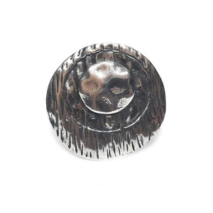 Sterling Silber Damenring Rund Groß Handgefertigt 925 Designring - Picture 1 of 6