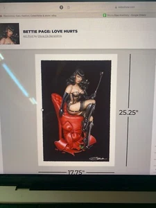 BETTIE PAGE: LOVE HURTS Kunstdruck signiert von Olivia De Berardinis - NEU!! - Bild 1 von 9