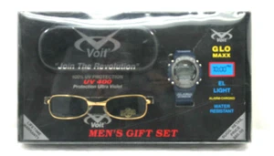 Reloj de pulsera vintage Voit Glo Maxx gafas de sol y estuche conjunto de regalo nuevo de lote antiguo - Imagen 1 de 10