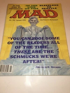 Mad Magazine 324 January 1994 Alfred E Neuman as Abraham Lincoln Memorial Cover - Picture 1 of 7