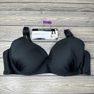 Bobbie Brooks Microfiber Bra Full Coverage Cross Adjust Black 44C - Picture 1 of 5