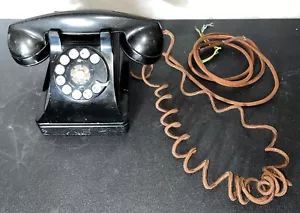 Baquelita 1950 retro negro dial giratorio teléfono de escritorio Western Electric sistema de campana F1 - Imagen 1 de 14