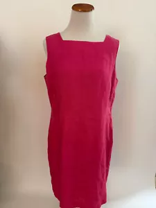 TALBOTS pink Irish Linen Sleeveless Shift Dress Women's 16 - Picture 1 of 5