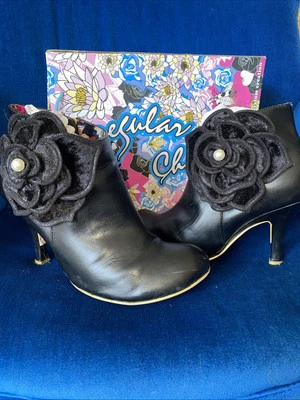 IRREGULAR CHOICE Pearl Necture Black ankle boots UK 8.5 Eu 43 - Image 1 of 4