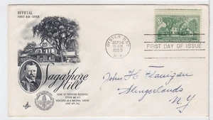 TurtlesTradingPost - Sagamore Hill Roosevelt 1953 #1018 FDC- Artcraft Cachet - Picture 1 of 1