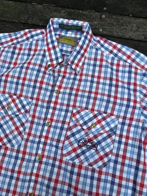 Vintage 90's Camel Trophy Shirt Size XL Gingham Pocket Logo Button Up - image 1 of 4