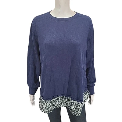 Suéter para mujer Joan Rivers 1X talla grande azul marino pulóver de medios mixtos Foto 1 de 4