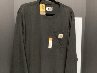 Carhartt Calce Suelto, Peso Pesado Manga Larga Bolsillo Camiseta, Nuevo Con Etiquetas, Talla Foto 1 de 4