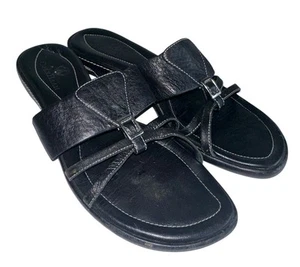 Cole Haan Comfort Sandals Size 5.5 B Black Textured Leather Slides Flip Flops - Picture 1 of 9