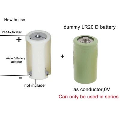 Fake Battery Casing LR20 D False Battery Placeholder Cylinder Conductor for DIY - Image 1 of 4