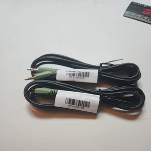 Lot: 2 HP 917470-001 Stereo Audio Aux Cable 3.5mm Male/Male Numbered Alike NEW! - Picture 1 of 2