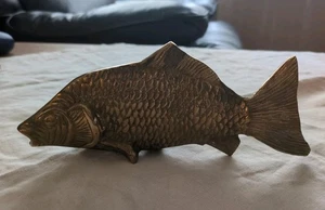 Vintage 60er Jahre MCM massiv Messing Fisch Koi, Karpfen 8" Italien  - Bild 1 von 8