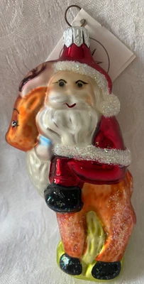 Radko AWAY WE GO Ornamento Antiguo Temprano, 95-173-1, Santa y Rodolfo, ¡¡NUEVO, COMO NUEVO!!! Foto 1 de 4