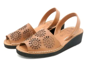 Sandalias de cuña para mujer marrón PREMIUM Cuero Avarca Menorquina Zapatos acolchados NUEVO - Imagen 1 de 13
