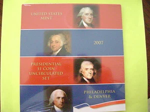2007 US MINT PRESIDENTIAL P & D UNCIRCULATED 8-COIN DOLLAR SET - Picture 1 of 2