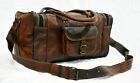 Men Brown Handmade Holdall Bag Leather Real Travel Duffel & Luggage Gym Weekend