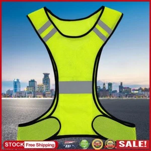 UK Fluorescent Mesh Vest Lightweight Sports Reflective Waistcoat for Night Runni - Picture 1 of 18