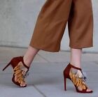 Zara Multicolor Tri Color Fringe Sandal High Heels Size 39  8 Bloggers Fave