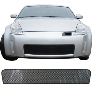 INSERTO DE REJILLA DE MALLA DE DIAMANTE PRECORTE NEGRO CCG CON BORDE DE GOMA PARA 03-05 NISSAN 350Z - Imagen 1 de 8