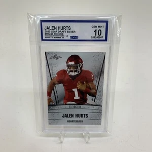 Jalen Hurts Rookie RC 2020 Leaf Draft Silver #RS-03 calificado CCG 10 gemas como nuevo - Imagen 1 de 2