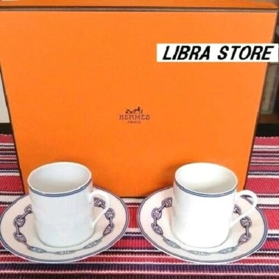 Новый HERMES Chaine D'Ancre синий чашка и блюдце посуда 2 комплект из Японии - Изображение 1 из 4