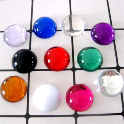 20 pcs Assorted Flat Back Round Cabochons Acrylic For Art Projects DIY 20mm - Image 1 of 4