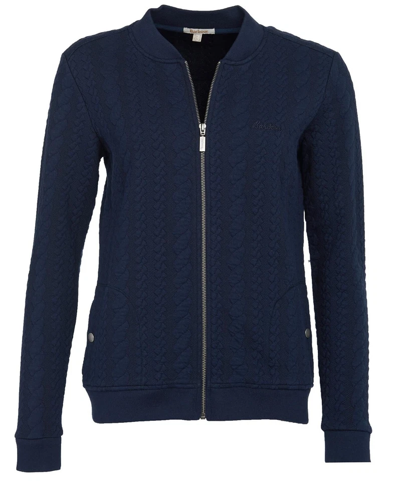 Barbour Kelsey Zip Through Sweatshirt Navy - Image 1 of 1