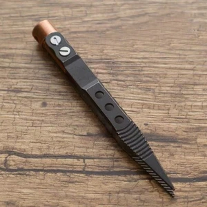 EDC Titanium + Red-copper CNC Tweezers Portable Antiskid Outdoor Camping Tool - Picture 1 of 7