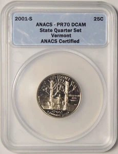 2001-S Vermont State Quarter ANACS PR-70 DCAM - Picture 1 of 2