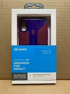 Speck CandyShell Grip Case for iPhone XS Ultraviolet Purple Ruby Red - Picture 1 of 3