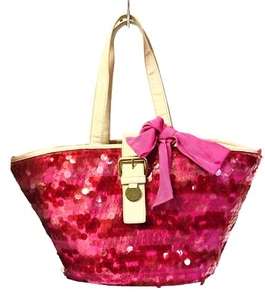 JUICY COUTURE Sequin Large Tote Bag Magenta / Pink GEORGICA - Picture 1 of 7