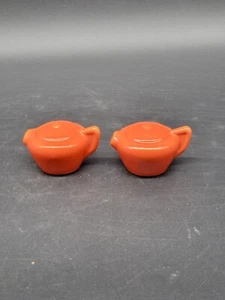 Franciscan Pottery Sperry Flour Orange Teapot Salt/Pepper Shaker Set! - Picture 1 of 23