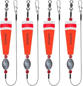 Popping Corks Floats for Saltwater Fishing Bobber, 4PCS Weighted Bobbers Inshore - Picture 1 of 7