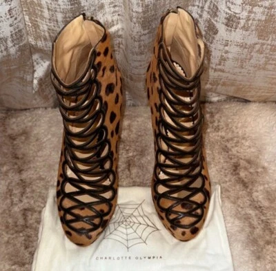 CHARLOTTE OLYMPIA Zena Calf Hair Ankle Booties - Size EU 39 - Image 1 of 4