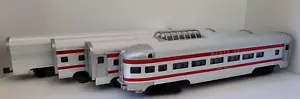 MTH ~ O GA ~ SANTA FE 60' ALUMINUM - 4 CAR PASSENGER SET ~ #20-6023 - Picture 1 of 22