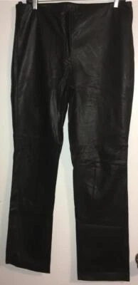 Pantalones Brandon Thomas Vintage Años 80-1990 Negros 100% Cuero Genuino 12 Foto 1 de 4