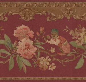 SATIN MONKEY WALLPAPER BORDER - 136B06221 - Picture 1 of 2