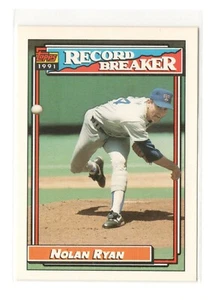Nolan Ryan 1992 Topps #4 Record Breaker Texas Rangers Baseball Card - NRMT - Picture 1 of 2