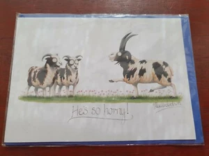 Alex Underdown He's so horny BLANK greetings card Jacob Sheep funny card farm - Picture 1 of 3