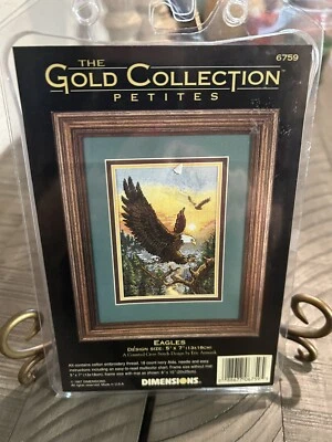 THE GOLD COLLECTION PETITES EAGLES Counted Cross Stitch by Dimensions Vtg 1997 - Image 1 of 4