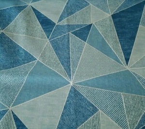 Faux Patchwork Print BTY Richloom Shades of Dark Dusty Teal Blue - Picture 1 of 3