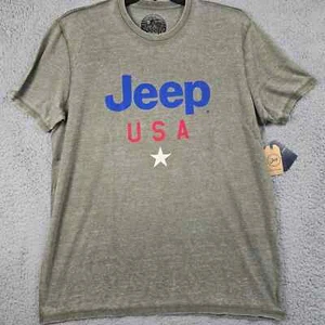 Lucky Brand Jeep Shirt Mens Large Gray Classic Logo USA Classic Car Outdoors NWT - Picture 1 of 12