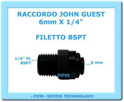 RACCORDO RAPIDO OSMOSI JOHN GUEST D. 6 MM X 1/4" ATTACCO BSPT MASCHIO, ACQUA